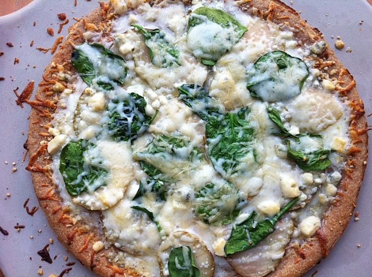 A truly wonderful pizza to make at home - Honey, Pear, Blue Cheese with chicken pieces or shrimps. Crumble blue cheese onto many other pizzas for a great taste sensation
