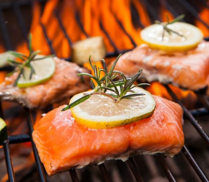 Firm fleshed fish such as this piece of salmon cook very well on barbecues. Learn how here.