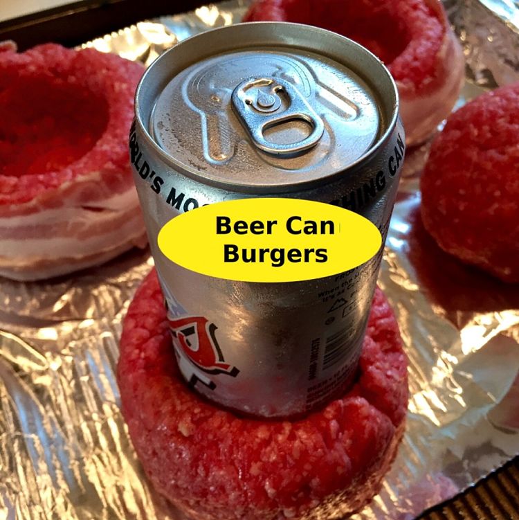 The beer can is used as a mold to create meat and bacon cups or bowls. You can also use bottles and other kitchen items