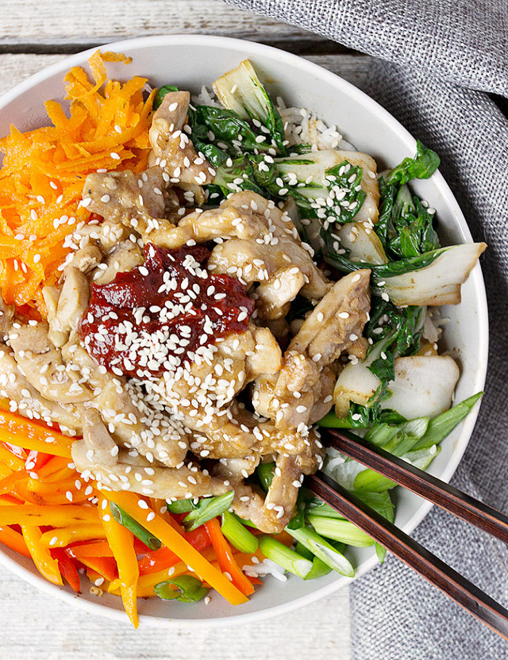 Fast and Easy Sesame Chicken Bibimbap Recipe - see other recipes in this comprehensive article