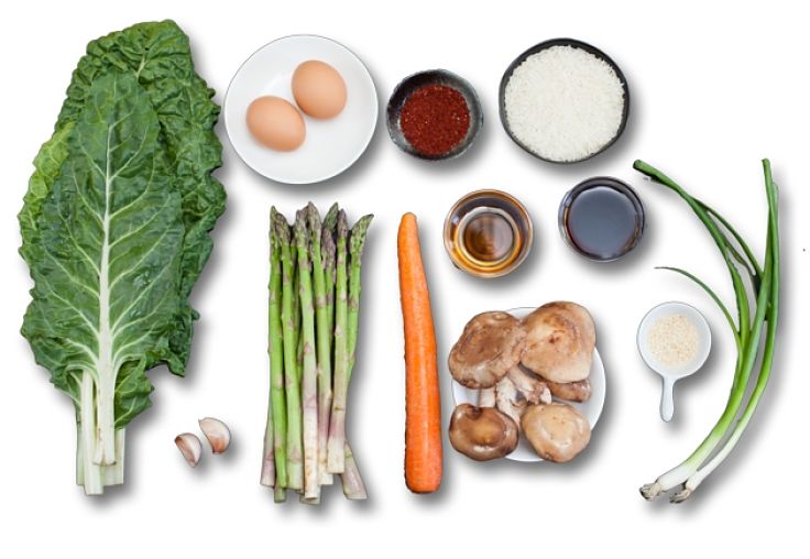 Vegetable bibimbap ingredients - see the great recipes here in this article