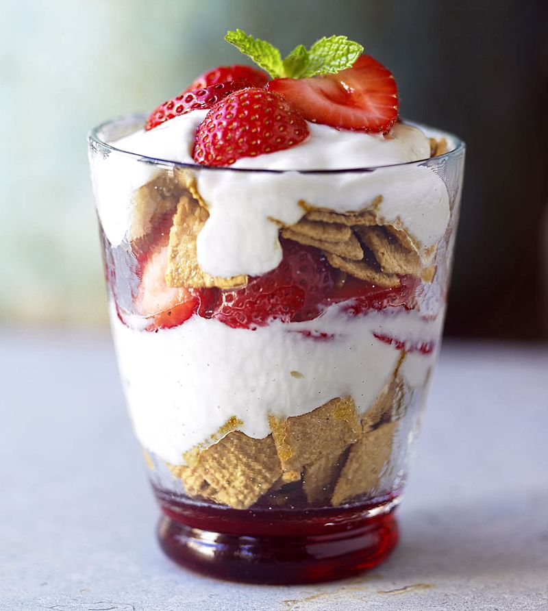 You can add breakfast cereals to your fruit trifle for a lovely breakfast treat