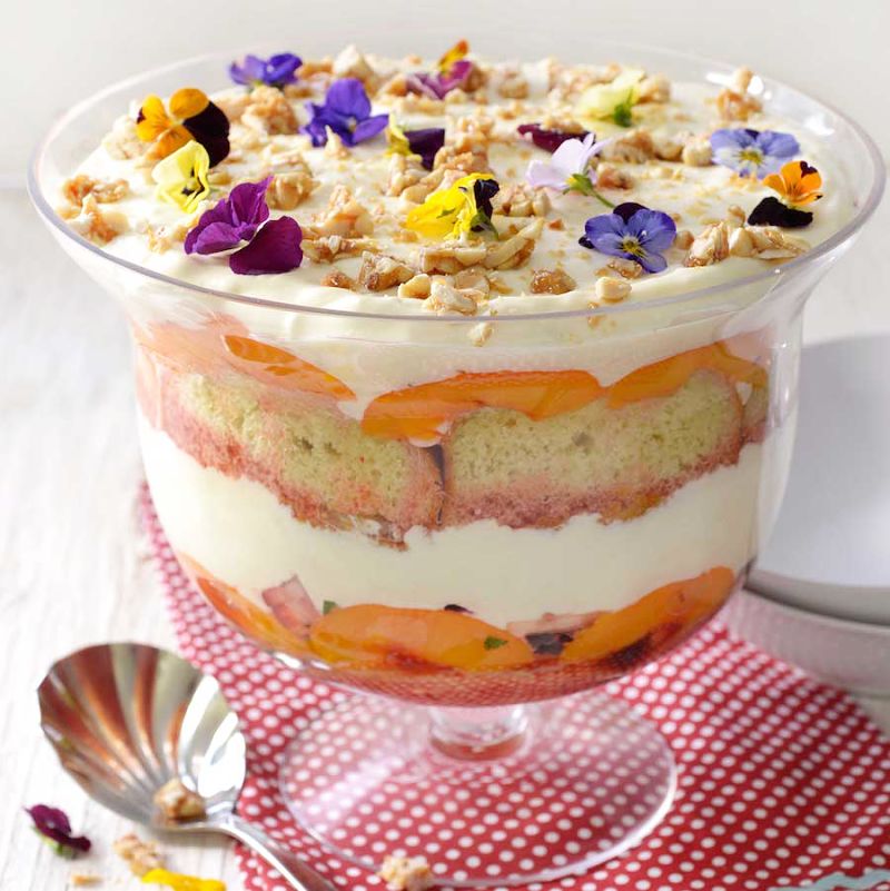 Add flowers, fresh herbs and other adornments to make your breakfast trifle look so appealing