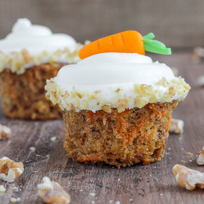 Carrot cake mixture makes delightful cup cakes - moist and delicious 