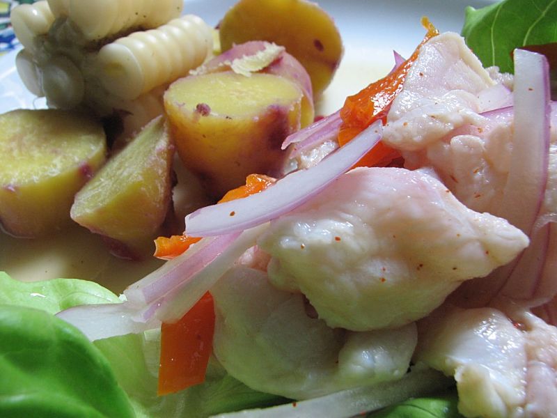 Ceviche is a delightful way to prepare a light fish or seafood dish using lime juice as a marinade to lightly 'cook' the seafood
