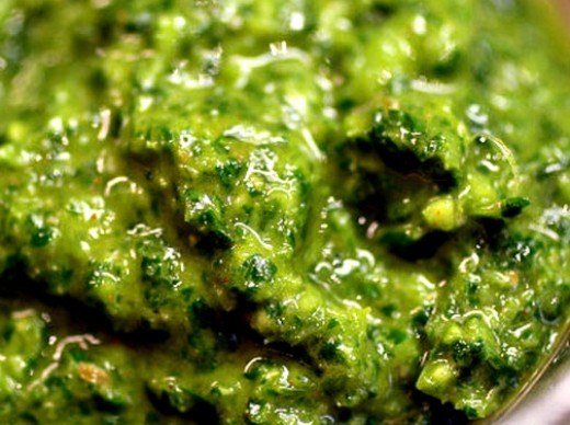 Resembles pesto, but much more spicy