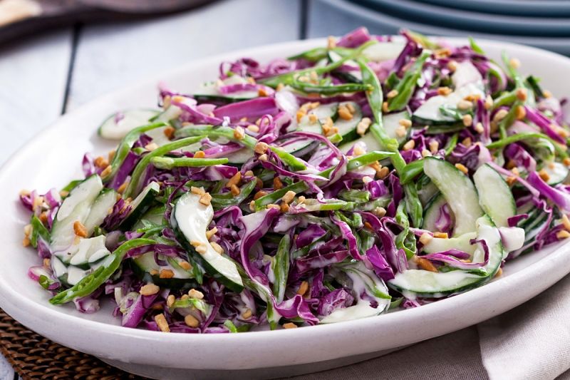 Nuts and red cabbage add color and crunch to a coleslaw. See the delightful range of recipes in this article.