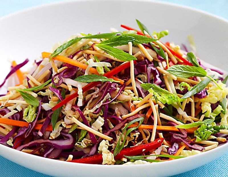 Fresh herbs adds color and taste to a nic coleslaw.