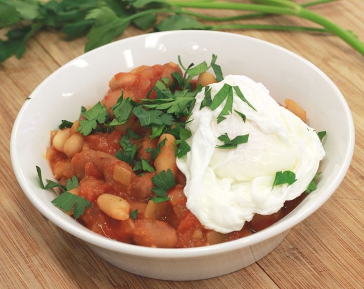Home cooked baked beans are great for breakfast with poached eggs and fresh toast