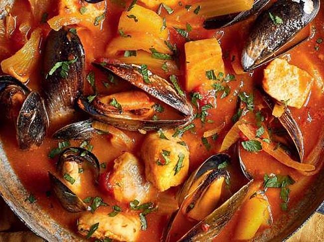 The key to a stellar fish stew is the fish and seafood which needs to be fresh and firm