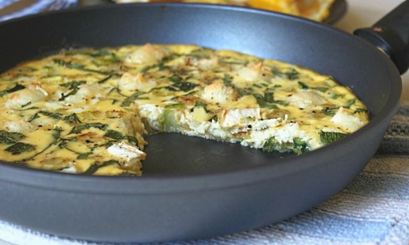 The One pan Frittata is easy and quick to make as the ingredients are assembled and cooked in single pan. The broiler or grill in the oven helps to cook the top of the frittata