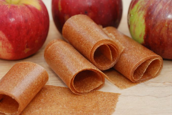 Homemade apple fruit strips