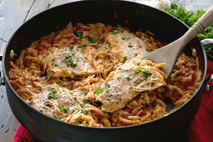 Light Italian One Pot Salmon & Orzo Recipe - see other recipes here