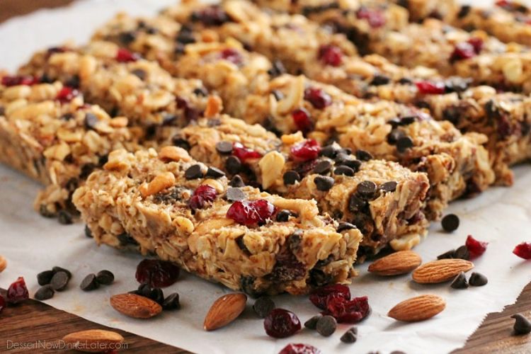 Peanut Butter Chocolate and Trail Mix Granola Bars are made with wholesome ingredients to create homemade treats for kids that are healthy and rich in nutrients