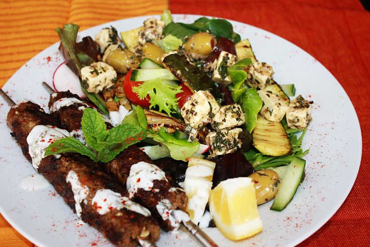 Greek salad pairs well with many Greek dishes and is great with grilled and barbecue food