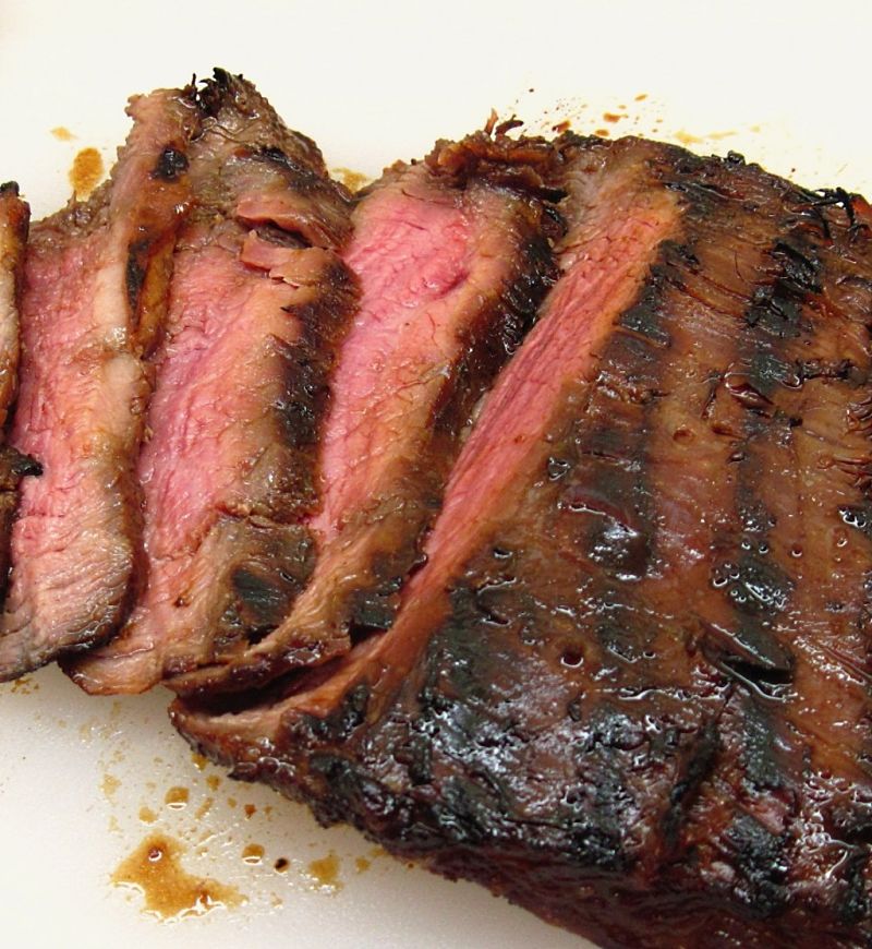 Flank steak should be eaten when rare or medium rare otherwise it can be tough 
