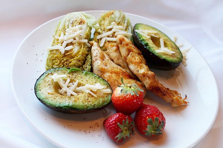 Grilled avocado chicken and tomatoes is a delightful barbecue dish or 
  a grilled snack meal for the whole family to enjoy