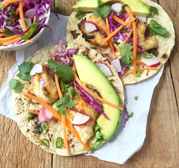 Tacos need not be mundane and boring. See the fabulous gourmet taco recipes that your guests and family with enjoy like Asian style grilled fish tacos recipe with avocado and slaw