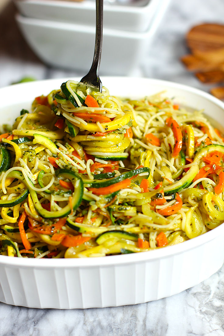 Vegetable pesto pasta recipes - see more recipes here