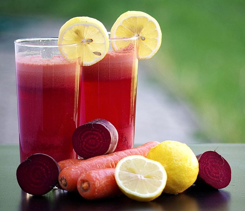 Combining fruit and vegetables makes a delicious healthy smoothie for breakfast