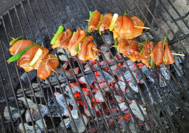 Yakitori can be cooked in an electric or gas grill, a charcoal grill or barbecue