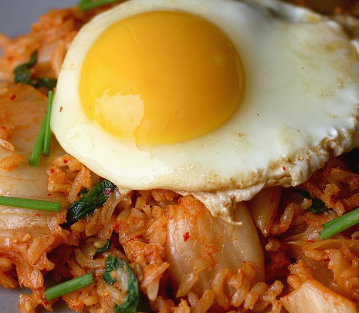 Adding whole foods to Kimchi fried rice boosts the nutrients. You can add a variety of fresh chopped vegetables, chillies and herbs.