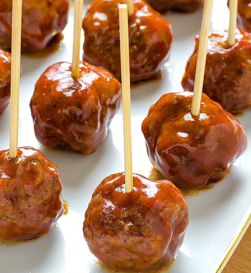 What a great party idea - homemade meatballs pre-dipped in a stellar sauce.