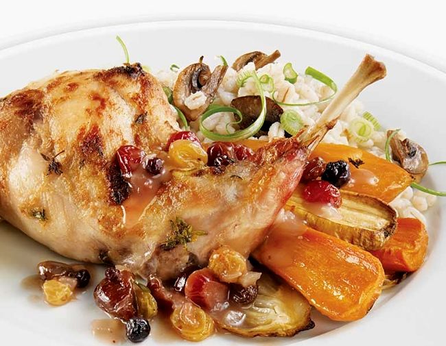 Roast Rabbit with a Mixed Dried Fruit Sauce