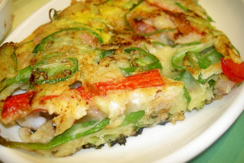 Korean Seafood Pajeon Pancakes are delicious when served with Fresh Local Squid