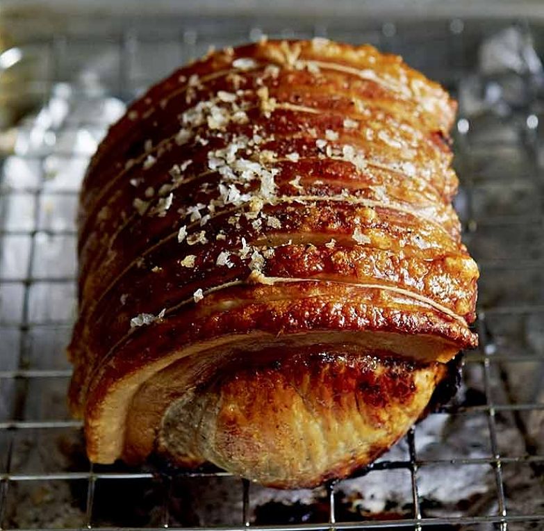 Pork loin can be grilled or roasted over an open fire or on a BBQ. The smoky taste is just perfect.