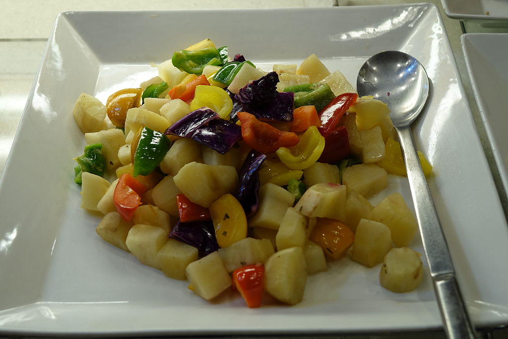 Traditional potato salad Boliche Dish