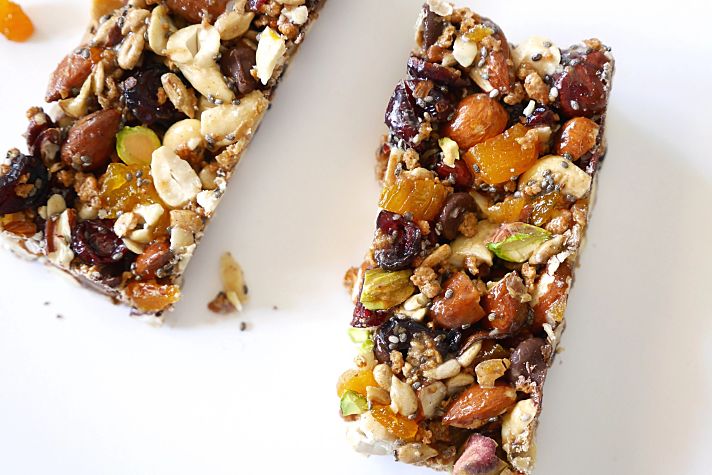 Homemade granola bars are a delicious way to boost your protein intake. 
  They are much healthier than the commercial ones as you control the ingredients