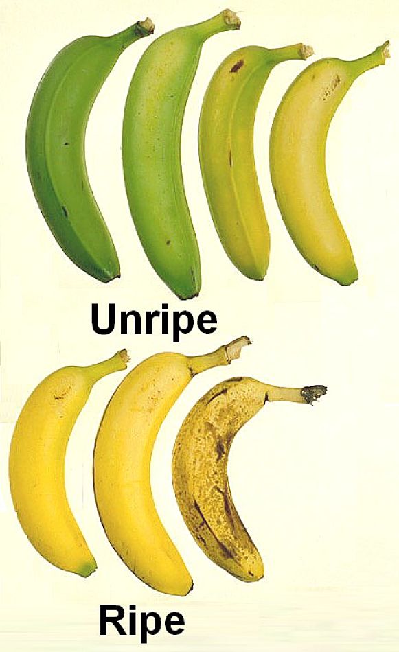 Preferences differ, but most people regard yellow bananas with a few brown or black spots as a ripe banana