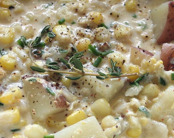 Roasted corn and potato vegetarian chowder recipe