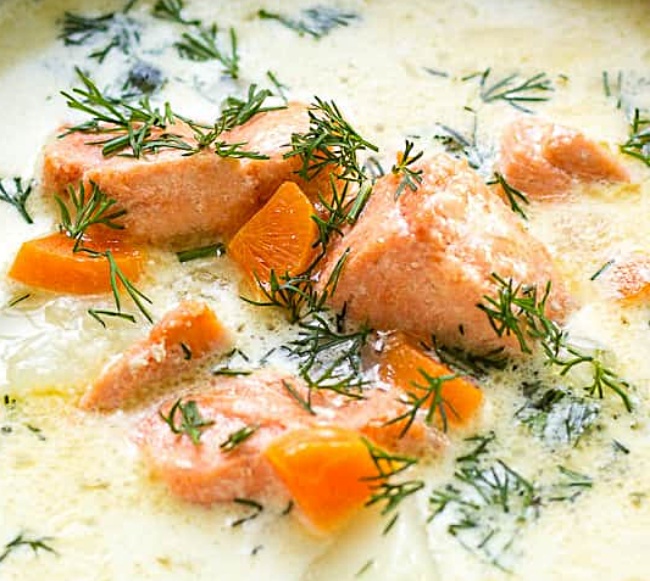 Stellar International Fish Recipes - Finnish Style Salmon Soup Recipe 