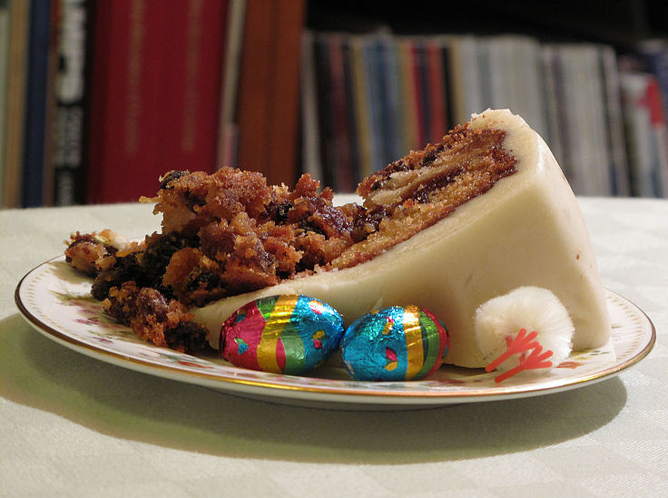 Celebrate Easter with Easter eggs and a slice of delicious Simnel cake baked fresh at home. 