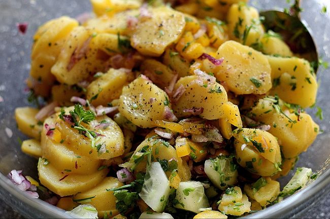Homemade spice blends and fresh herbs create that very special potato salad with an international flavor
