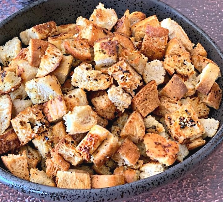 Stale Bread can be easily baked to make croutons