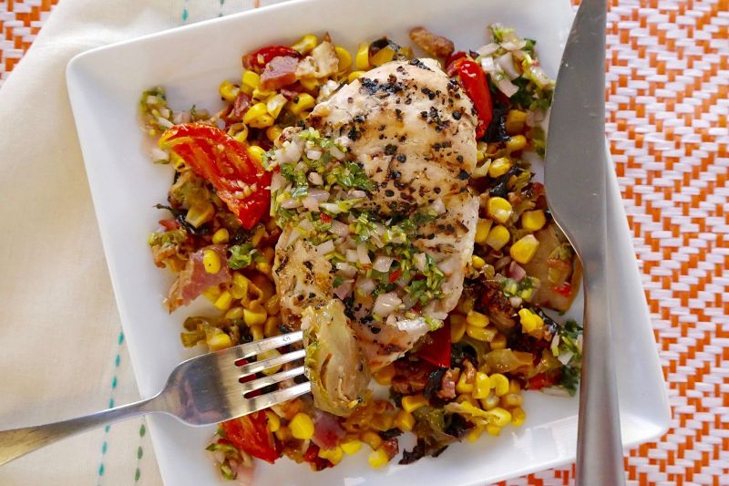Turkey and chicken pair well with a rich and creamy succotash recipe