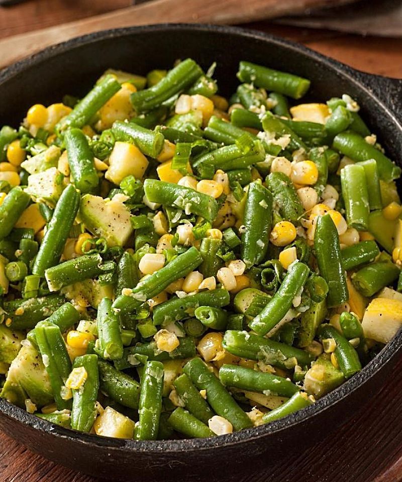 Delightful succotash with beans - such color, such texture and delightful taste combination.