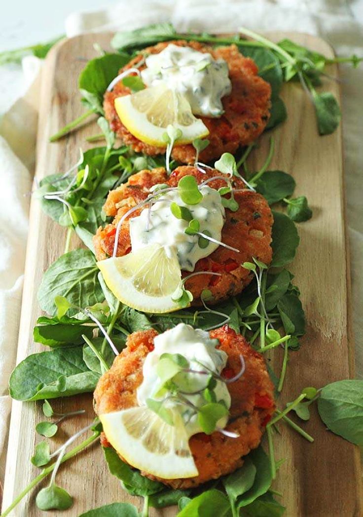 Homemade salmon cakes with homemade tartar sauce - see how to make it here
