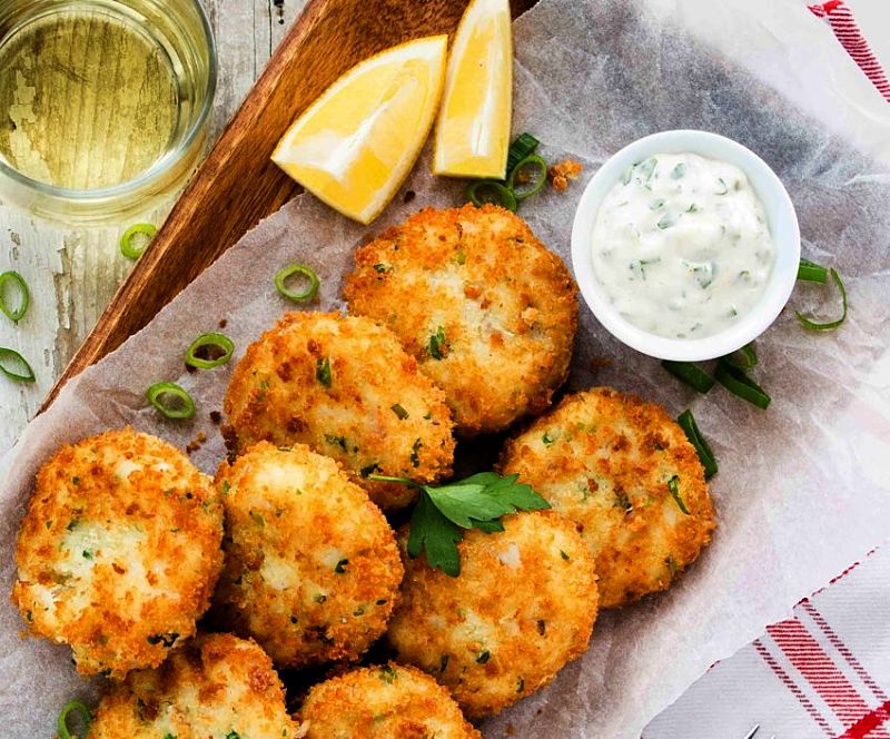 Delicate light fish cakes are lovely as a snack