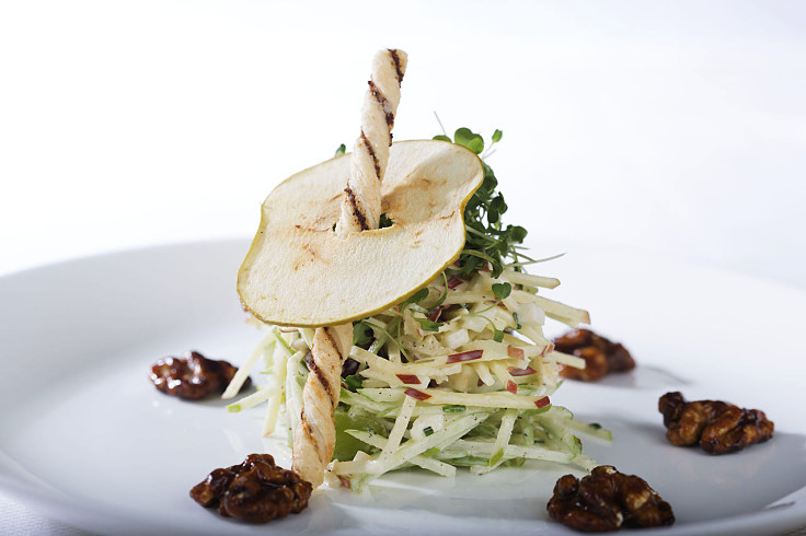 Delightfully presented modern Waldorf Salad. See the best healthy recipes here