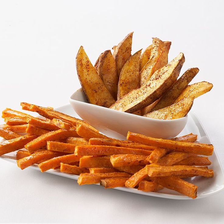 Great combination of classic potato wedges and sweet potato wedges