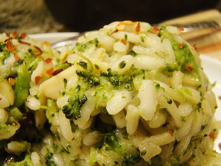 Various vegetables can be stirred through the milk risotto when cooked.