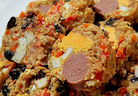 Filipino Embutido is a delightful meatloaf variation that can include raisins, eggs and a variety of vegetables 
