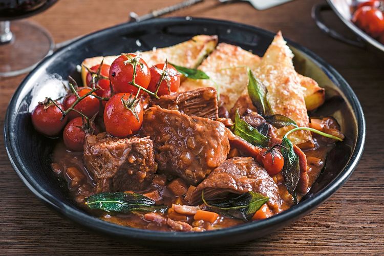 Braised beef with semolina gnocchi and herbs. WOW!