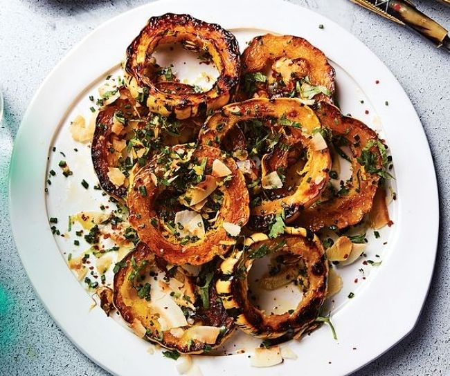 Caramelized pumpkin rings are delightful