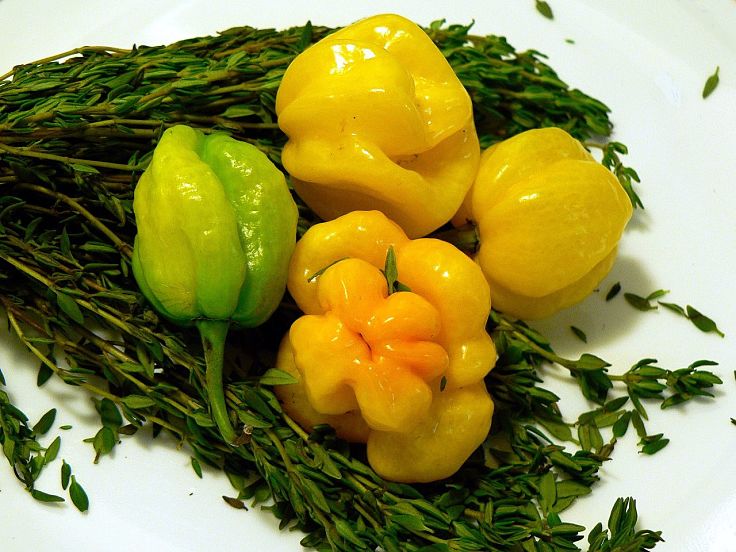 Peppers and thyme are a unique combination featured in Jamaican Jerk Chicken