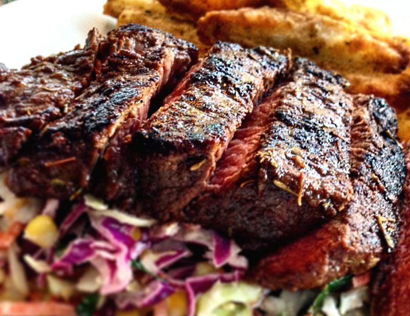 Jerk flank steak is a delight when barbecued, grilled or roasted. 